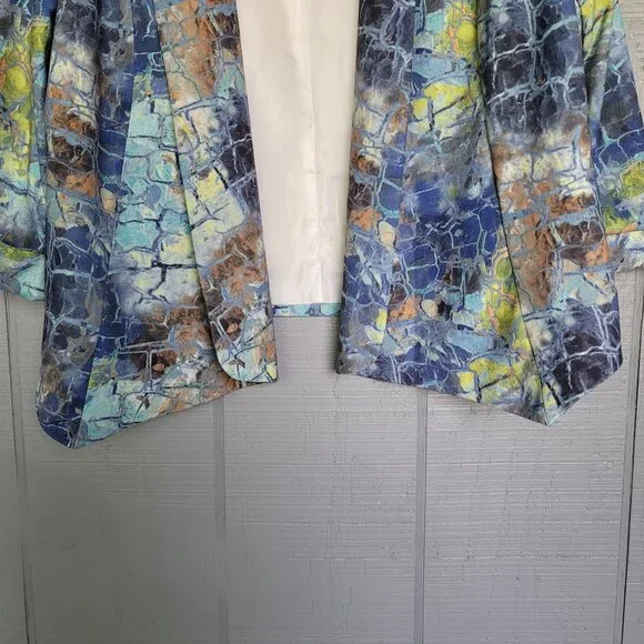 Alberto Makali Abstract Print Multicolor Blazer. Size L - Picture 2 of 9